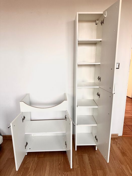 Szafki dwie sztuki słupek i mniejsza pod zlew + zlew gratis