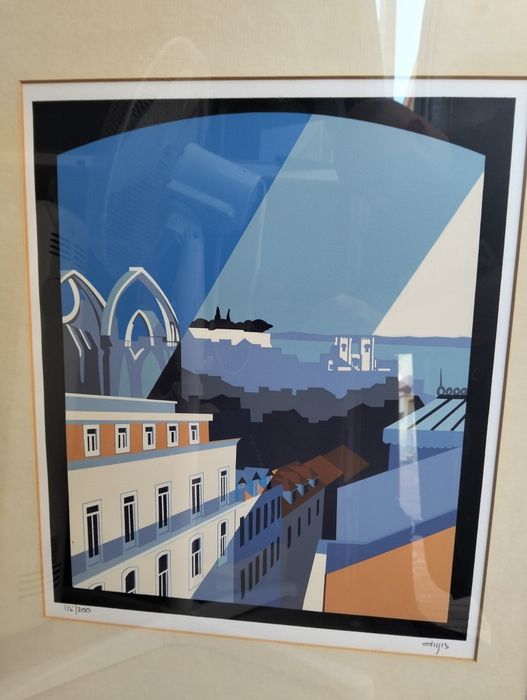 Serigrafia Estilo "Évora" ou Vistas de Portugal, Carlos Dugos.  70x50