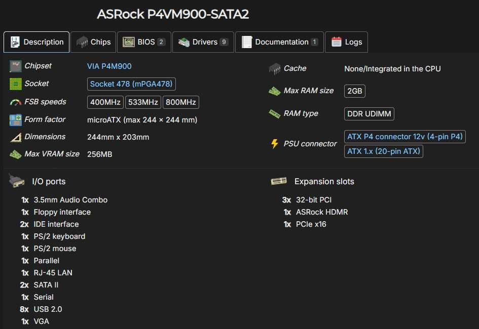 Vendo Motherboard ASRock P4VM900-SATA2