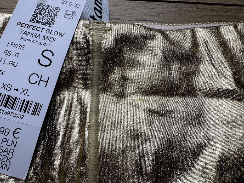 Etam złote stringi kąpielowe nowe S