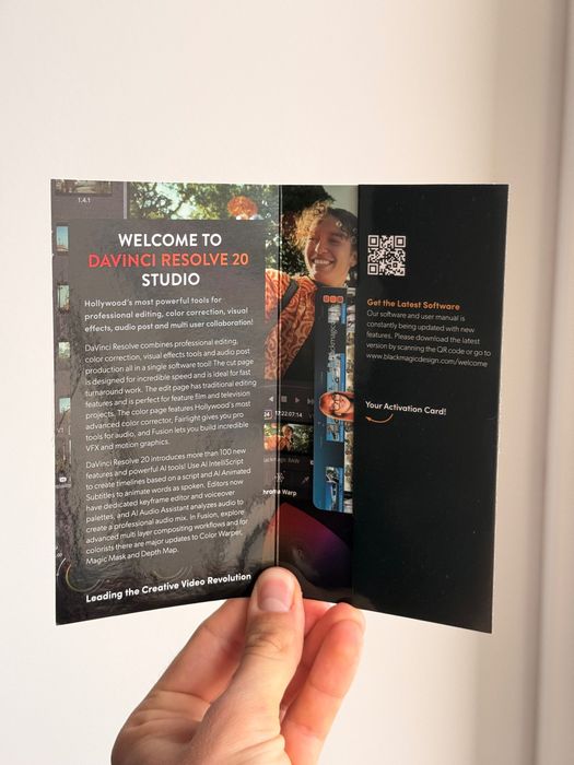 Blackmagic Davinci Resolve Studio 20 License