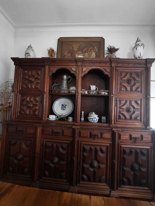 Conjunto Sala de Jantar Madeira de castanho Maciço!