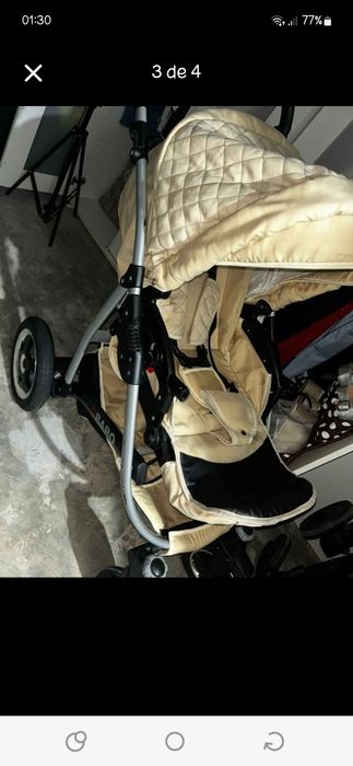 carrinho de bébé beje