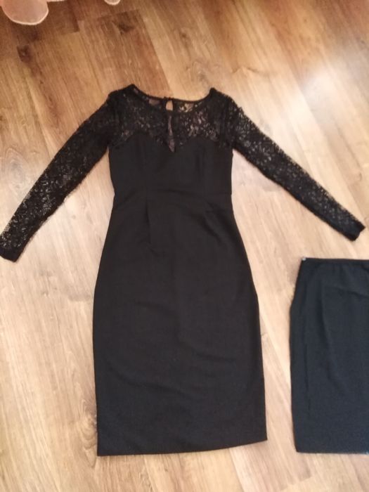 Avon вечернее платье чёрное с кружевом р.40-42,S