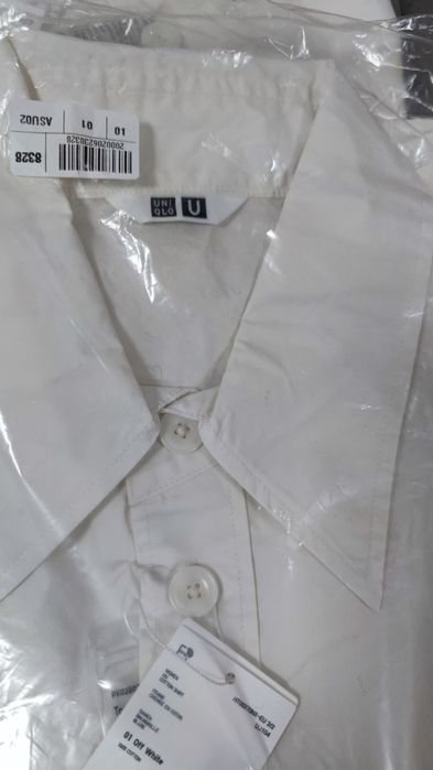 Бавовняна сорочка UNIQLO білого кольору