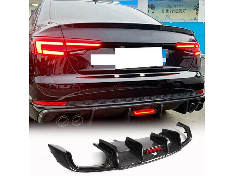 Audi A4 B9 Дифузор заднього бампера (для Base SD 2015-2019, Карбон)