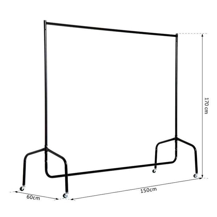 Charriot Preto com Rodas 150x60x170 cm