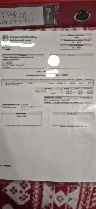 Wózek sanitarno -prysznicowy z funkcją podnoszenia elektrycznego