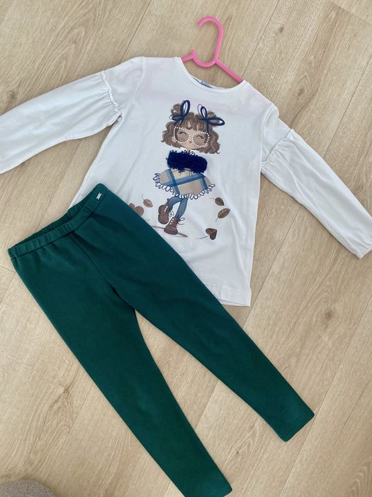 Mayoral 122 komplet dziewczynka bluzka legginsy