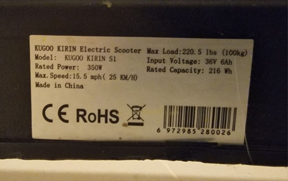 Hulajnoga elekttryczna Kugoo Kirin S1