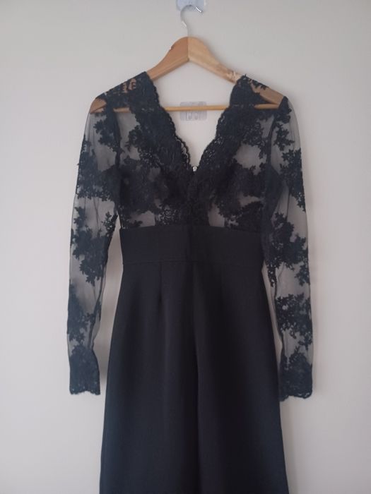 Elegancki kombinezon damski glamour S czarny