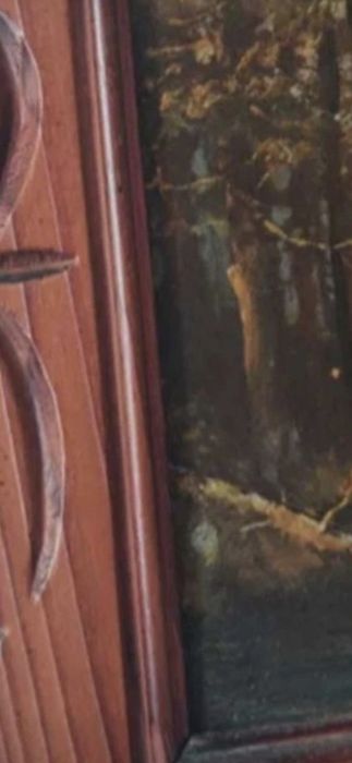 Obraz w drewnianej ramie z widokiem na góry