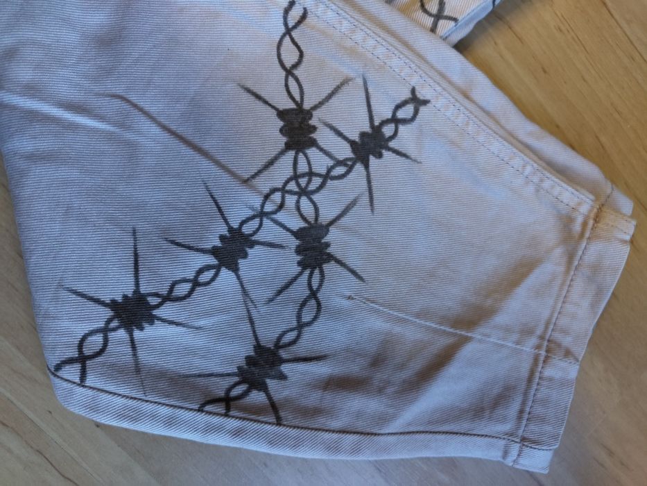 Spodnie custom drut kolczasty