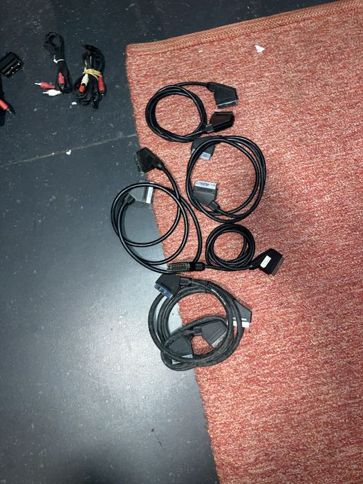 6 cabos scart scart 21 pins e adaptador scart RCA