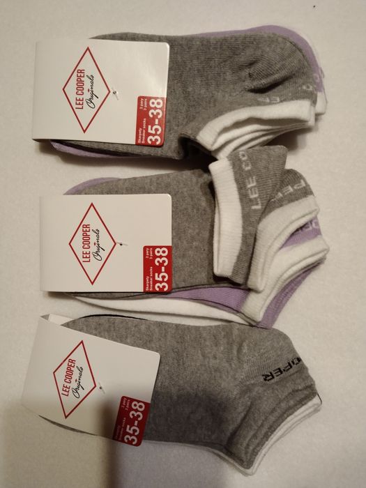35 36 skarpety skarpetki Lee Cooper 37 38 stopki czarne białe szare