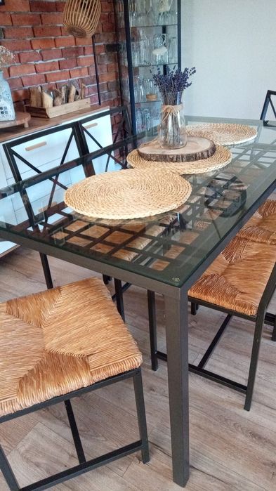 Stół z 4 krzesłami Ikea Granas