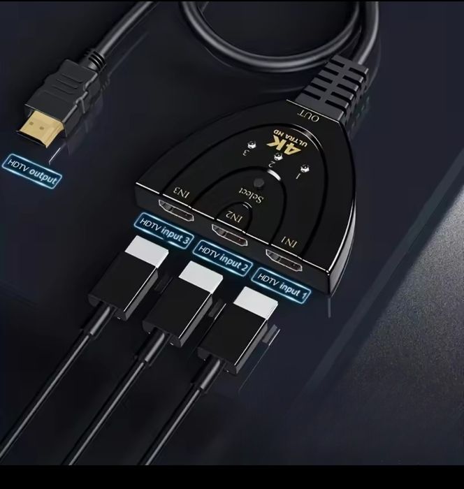 Swich przełącznik HDMI 3 w 1 FHD, 4k