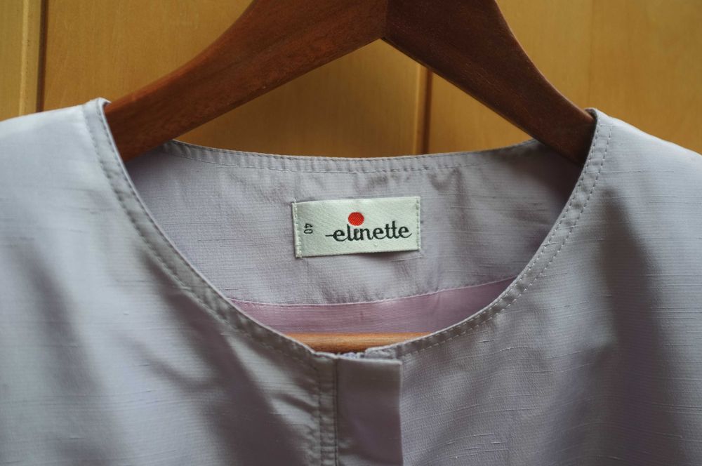 elegancki żakiet Elinette liliowy pastelowy szantung 40 L prosty