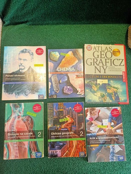 podręczniki dla liceum i technikum klasa 2, atlas geograficzny, krok w przedsiębiorczość
