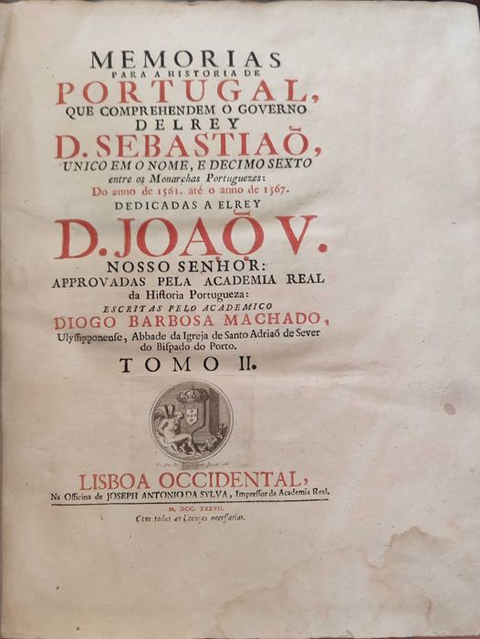MEMÓRIAS PARA A HISTÓRIA  DE PORTUGAL,  de 1554 até o ano de 1561.