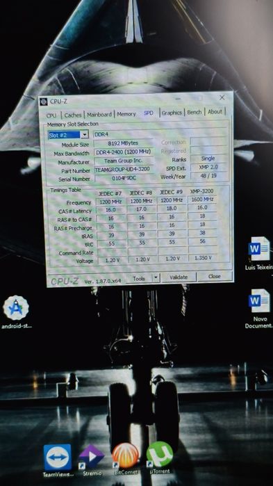 Memória RAM TEAMGROUP 3200 MHz