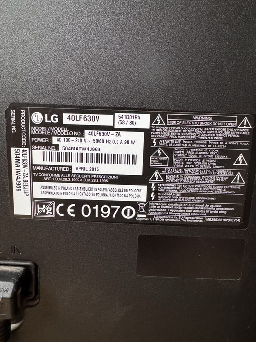 Телевізор LG 40LF630V, 40” Full HD Smart TV