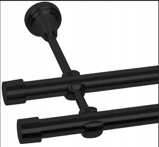 Karnisz Podwójny 19+19/200cm (2szt)+ ciche kółka żabki (20szt/rurę)