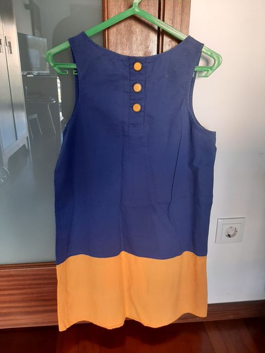 Vestido Springfield S azul e amarelo torrado