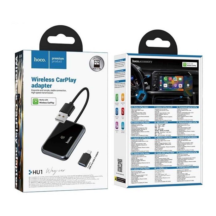 Адаптер CarPlay Hoco HU1 беспроводной карплей в машину / бездротовий
