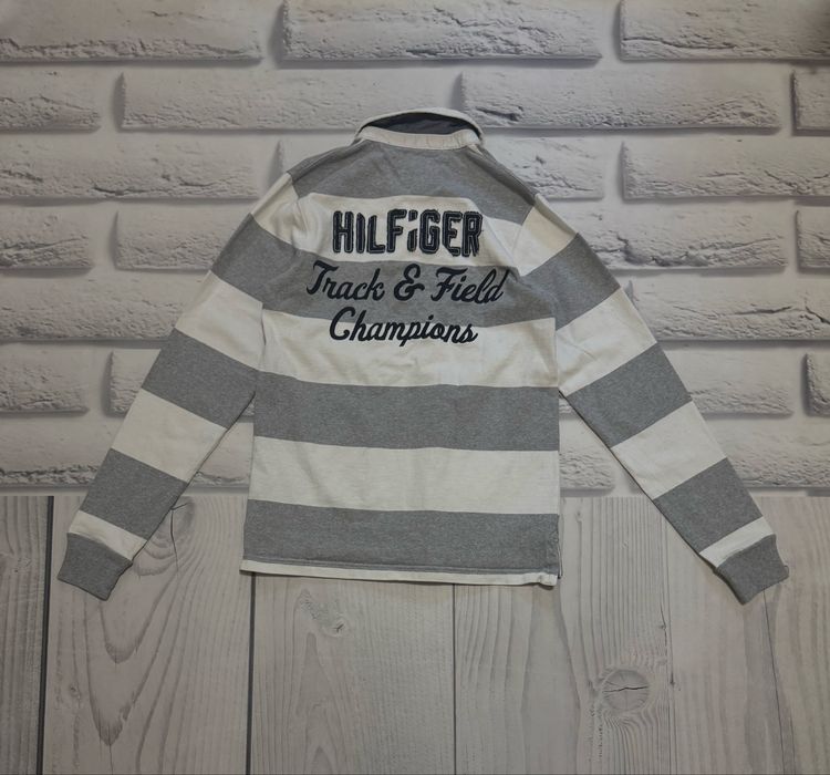 Поло Tommy Hilfiger сіро-біле в смужку розмір S