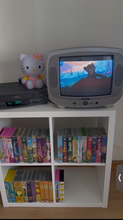 Conjunto VHS + cassetes + televisão