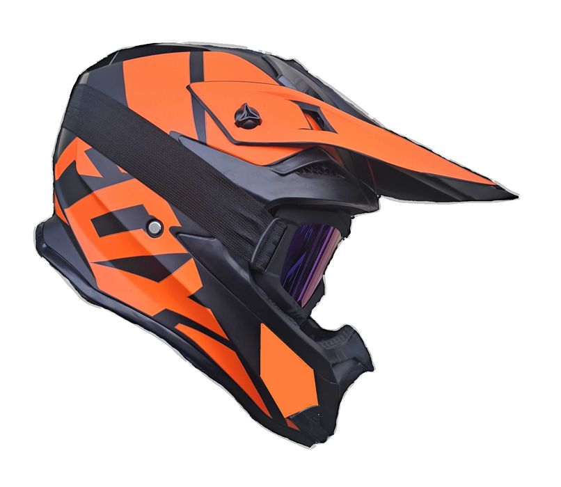 Мото шлем Fox Pit Bike Orang с очками в комплекте