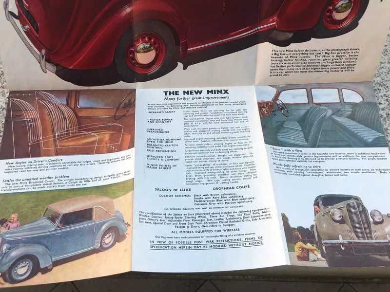 Brochure Hillman Minx, 1945-47