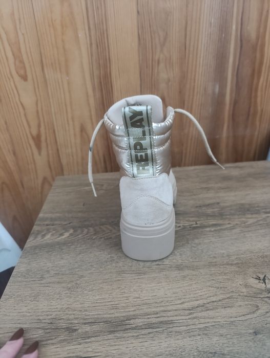 Botas Replay tamanho 37 Bege e dourado - Novas nunca usadas