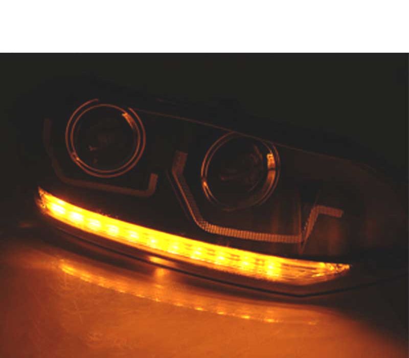 FARÓIS VOLKSWAGEN VW POLO 6 2G 17- PISCA LED DINAMICO FUNDO PRETO