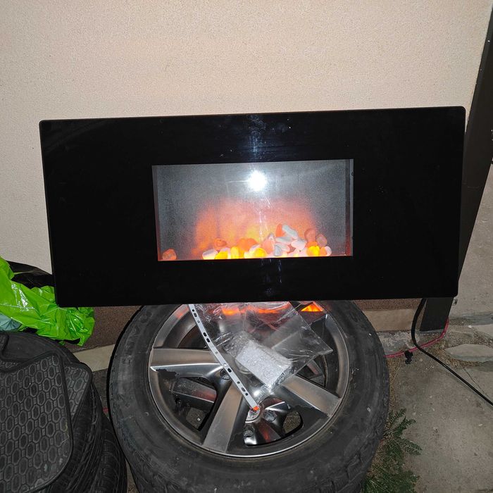 Piec kominek elektryczny oświetlenie, pilot