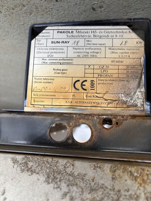 Promiennik gazowy 18kW