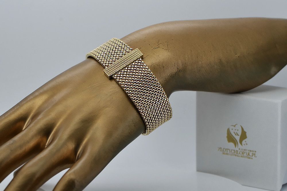 Złota bransoleta męska 14k 585 styl zegarkowy coth002y&mbw014y Gdańsk