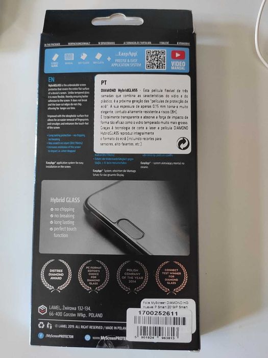 Película Proteção Ecrã Diamond Hybrid Glass p/ Huawei Psmart 2019
