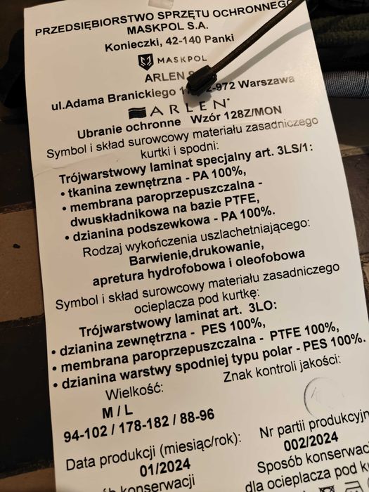 Ubranie ochronne Mon - gore tex komplet