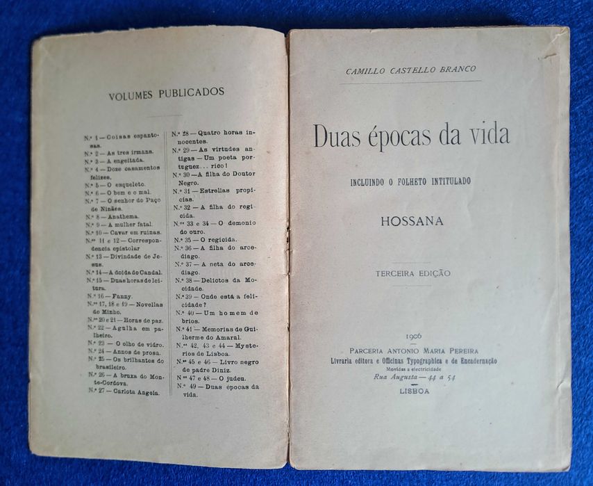 Duas Épocas da Vida - Camilo Castelo Branco - 1906