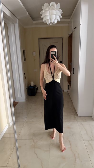 Сукня темно-синя з поясном Christipher Esber