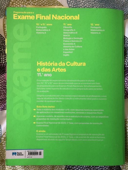 Livro preparação exame história e cultura das artes