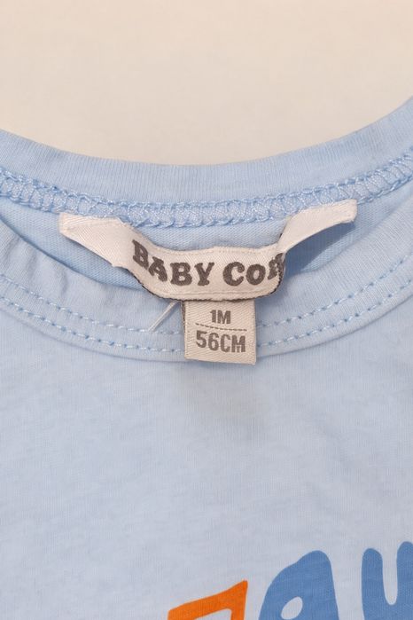 Bluzka niemowlęca 56 dinozaur niebieska długi rękaw Baby Code