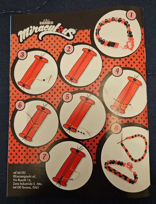 Biedronka i czarny kot - zestaw do projektowania bransoletek