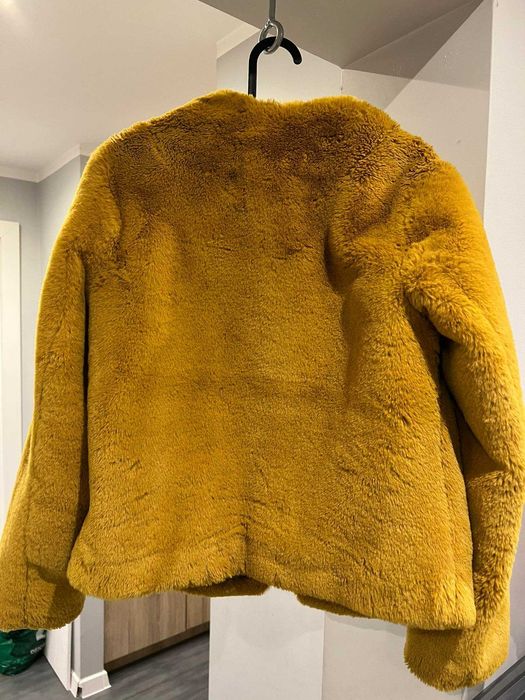Kurtka, futerko kolor musztardowy bonprix rozmiar 36