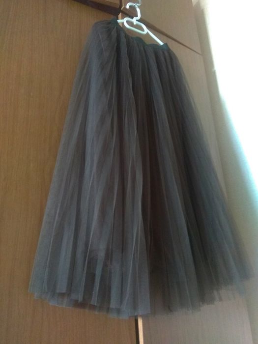 Butik Brąz Mocca Plisowana tiulowa spódnica