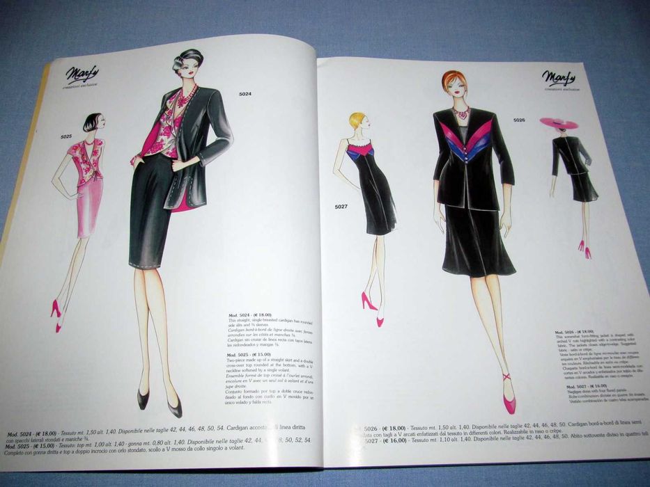 Moda Marfy 2016 wykroje 10 modeli r.42-54 szycie krawiectwo ilustracje