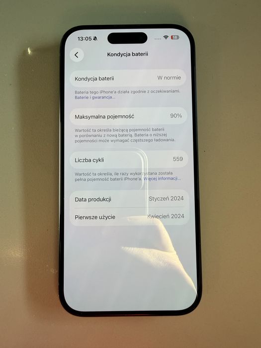 iPhone 15 Pro 256GB Stan Idealny Bateria 90%