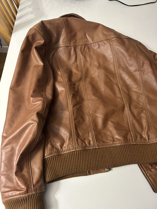 Kurtka skórzana brązowa